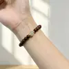 Pulsera auténtica de madera de durazno vieja de Taishan de doble bucle, pulsera de cuentas de oración budista de madera de azufaifo alcanzada por un rayo, jade Dongling de mitad montaña mitad agua al por mayor