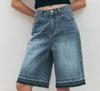 Amazon Tume Comercio Exterior Europeo y Americano Suministro Transfronterizo Vintage Sueltos de Cintura Alta Casual Moda Vaqueros Cropped para Mujer