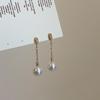 Pendientes largos con borlas y perlas de circonita cúbica para mujer, de lujo, ligeros, de alta gama, sencillos, con personalidad, a la moda, combinables con todo.