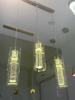 Candelabro de comedor de columna de cristal personalidad creativa bar LED comedor dormitorio mesita de noche burbuja simple luz de pasillo de tres cabezales