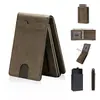Cartera para Hombre de Gran Capacidad con Ranura para Múltiples Tarjetas Transfronteriza con Ventana para ID, Portadolares, Protección RFID, Portatarjetas Magnético