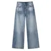 Outono de 2026 Novos Calças de Pernas Largas Jeans Feminino Calças de Pernas Retas Jeans Azul Vintage Calças Longas Comprimento Estendido Suporte Dropshipping