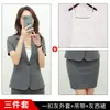 Traje de Moda Profesional para Mujer Verano Delgado Uniforme de Hotel Traje Formal de Manga Corta Traje de Falda para Mujer Traje de Manga Larga