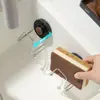 Esponja para Lavar Platos con Ventosa, Escurridor, Cubierta para Fregadero de Cocina sin Taladro, Almacenamiento de Bolas de Lana de Acero, Estante de Almacenamiento con Gancho de Pared