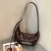 Bolsas para mulheres nova moda nicho couro de vaca bolsa croissant bolinho grande capacidade couro genuíno bolsa tiracolo croissant croissant para mulheres
