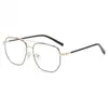 Gafas Anti-Luz Azul para Mujer 2025 Nuevas Doble Puente Armazón Grande Metal Armazones de Gafas Ópticas Se Pueden Equipar con Gafas para Miopía