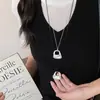 Collar Colgante Geométrico Cepillado para Mujer Verano 2025 Nuevo Estilo Ins Cadena para Clavícula Diseño Sencillo Accesorios Versátiles