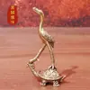 Adornos Creativos de Grulla Sólida de Latón Puro Antiguo Tortuga Rana Mascota de Té Pie de Mano Artesanía de Cobre Antiguo Microtallada