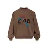 Moletom com Capuz de Manga Longa e Gola Redonda com Estampa de Personagem Estilo Americano para Homens, Casual Primavera/Outono High Street Estilo Ins Preguiçoso Blusa de Puxar