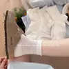Calcetines de Color Sólido para Mujer, Estilo Delgado de Primavera y Verano, Diseño de Corazón Hueco, Calcetines Cortos Transpirables, Calcetines Cortos de Malla Estilo Ballet, Calcetines Blancos