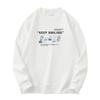 320g Heavy Men's Wear Fashion Brand Impresso Top Clothes forrado de lã Quente Manga Comprida T-Shirt Sem Chapéu Camisa Base Branca
