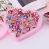 Anel Infantil Princesa Menina Fofa Diamante Sintético Elsa Desenho Animado Pedra Preciosa Menina Bebê Presente de Jardim de Infância