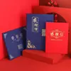 Carta de Agradecimiento Tríptico Bronceado LOGOTIPO Rojo Perlado y Azul Portada Carta de Reconocimiento de Reunión Anual de Agradecimiento Certificado de Honor