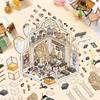 Calcomanías de Paisaje de Dibujos Animados, Varias Miniaturas Mundo 3D Cabaña Xiaohongshu Descompresión DIY Escena Calcomanías de Manualidades Venta al por Mayor Mascota