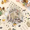 Pegatinas de escenario de almacenamiento sin corte de mundo en miniatura, casa 3D visual en capas, pegatinas de escenas de juegos populares