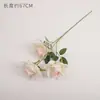 Nueva Flor Rosa Plegada de Simulación Tallo Único Borde Girado Arte Floral Decoración de Hotel Boda Escenario Arreglo de Salón de Bodas Ramo