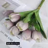 Cabo de PU Simulado de Alta Qualidade Buquê de Tulipas, Arranjo de Flores de Luxo, Decorações de Mesa para Sala de Estar, Decoração para Fotos de Casamento, Flores Artificiais