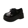 Zapatos planos de suela gruesa para mujer, nueva colección primavera/otoño 2026, mocasines de cordones con punta redonda, estilo británico, adecuados para estudiantes