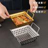 Cesta para freír cuadrada de acero inoxidable, cesta para freír papas fritas, cesta para pollo frito, cesta para frutas con filtro, cesta para refrigerios