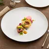 Factory de Liquidación Plato para Bistec con Puntos Dorados Lluvia de Meteoros Plato de Porcelana Blanca de Alta Gama Plato Redondo para Uso Doméstico Plato Plano Plato de Servir