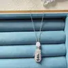 Collar de acero de titanio con cadena para clavícula femenina, imitación de calcedonia de hielo alta natural, Buda, accesorios de regalo de cumpleaños avanzados, venta al por mayor en vivo