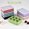 Molde para Cubitos de Hielo con Tapa Hielera Refrigerador Hogar Casero Fácil Desmoldeado Popular en Internet Artefacto para Hacer Hielo Silicona Cubito de Hielo de Seis Celdas