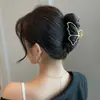 Pinza Geométrica Oval de Aleación Fresca y Dulce Estilo Coreano 2025 para Mujer, Accesorio de Pinza Grande Antideslizante para la Parte Posterior de la Cabeza