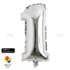 Globo Alfanumérico Mediano Dorado y Plateado de 32 pulgadas Decoración de Cumpleaños Papel de Aluminio Fiesta de Bodas Set de Película de Aluminio Arreglo Globo