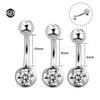 Titanio G23 14G 6/8/10mm barra doble cabeza zirconio piercing ombligo joyería al por mayor joyería para perforación