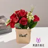 Hortensia Rosa Pequeño Bonsái Flores Artificiales Sala de Estar Estudio Flores Falsas Artificiales Decoración de Escritorio de Oficina Pequeños Adornos en Maceta
