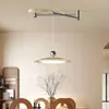Lustre de restaurante deslumbrante, 6 novas luminárias LED para mesa de jantar, iluminação estilo creme tipo OVNI para balcão de bar de sala de jantar, inclui instalação, arte em ferro