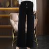 Pantalones anchos con cordón para otoño e invierno 2022, pantalones holgados de cintura alta, rectos y adelgazantes, pantalones casuales para mujer