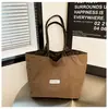 Bolso de Mano de Gran Capacidad Estilo Coreano, Bolso Tote de Tela Reversible Casual con Estampado de Leopardo, Bolso de Hombro Estampado de Moda Celebridad de Internet, Bolso para Mujer