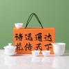 Juego de té de porcelana blanca traje de tazón de tres tapas tetera taza de té para el hogar regalo actividades se pueden imprimir