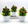 Planta Verde Simulada Árvore Frutífera Envasada Cerejeira Pequena Frutífera Envasada Bonsai Decoração de Casa Interna Mobiliário Enfeites de Mesa
