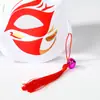 Máscara de zorro de plástico estilo chino, máscara de cosplay de anime con borlas, máscara de cara de gato estilo japonés, accesorio de actuación