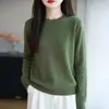 Outono Inverno Andy Veludo Macacão Pronto para Vestir Gola Redonda Suéter Malha Feminina Top Manga Longa Pulôver Camada Base para Mulheres