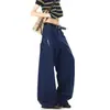 Loja de Roupas Galope Vertical Design Retrô Americano Estilo de Rua Senso de Design Xadrez Bloco de Cores Masculino Feminino Verão Solto Emagrecedor Casual Perna Larga Americano