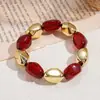 Pulsera Irregular Ovalada de Cuentas Acrílicas Estilo Palacio Europeo y Americano, Joyería Bohemia de Nicho de Alta Gama para Mujer