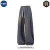 Pantalones Casuales Rectos de Pierna Ancha de Alta Calidad para Hombre, Co-Branded NASA, Primavera, Deportivos, Versátiles, Caída Suave, Largos
