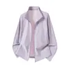 Roupa de Proteção Solar de Seda Gelada de Verão com Gola Alta, Estilo Fino de Verão, Unissex para Homens e Mulheres de Meia-Idade, Jaqueta Sem Capuz de Malha Anti-UV