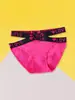 Ropa interior sexy para mujer con letras europeas y americanas, tiras cruzadas, cintura media, entrepierna de algodón puro, estilo deportivo, bragas para niña