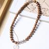 0.6 Sándalo Australiano Natural Jade Antiguo Hetian Hebilla Ping An Doble Círculo DIY Pulsera Original Color Gris Incienso para Hombre y Mujer