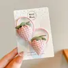 Diadema de Tela a Cuadros Estilo Coreano Fresa Verano Nuevo Accesorios para el Cabello de Niños Cuerda para el Cabello Simple de Fruta Linda para Niñas Tocado