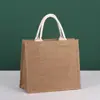 Sacolas Transfronteiriças Logo Personalizado Bolsas de Linho Sacolas de Lona Juta Sacolas de Presente Publicidade da Empresa Personalizadas