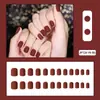 Puntas de Uñas Falsas Desmontables de Color Sólido Cortas Personalizadas Portátiles Parches de Uñas Falsas Terminados al por Mayor Ultra Delgadas