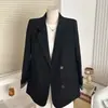 Nuevo blazer para mujer con puño de retazos con sentido del diseño, blazer casual de estilo coreano, holgado, estilo perezoso