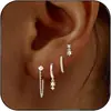 Venta Caliente Transfronteriza Pendientes de Perlas de Imitación de Cadena Larga de Lujo Ligero Diseño Zirconia Estilo Mori Joyería para Orejas para Banquetes