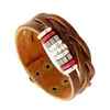 Nova joia da moda couro genuíno pulseira de metal personalizada acessórios versáteis pulseira de couro de vaca retrô personalizada europeia e americana