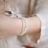 Pulseira feminina de pérola natural de água doce de imitação, jade Hetian, design de nicho de luxo leve, nova pulseira simples, presente para namoradas